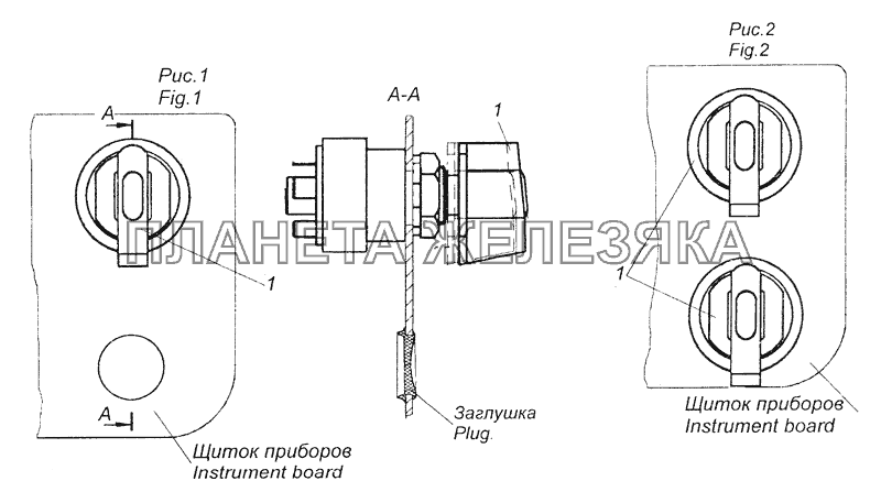 65228-3710002 Установка выключателя коробки отбора мощности КамАЗ-6520 (Euro-2, 3)